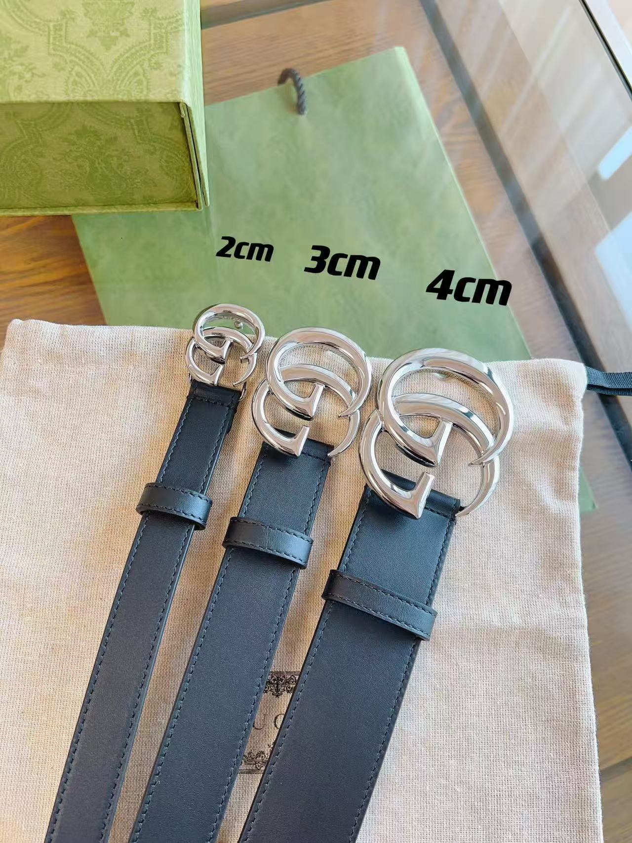 Gucci GG Marmont Wide Belt Black Silver