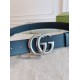 Gucci GG Marmont Wide Belt Black Silver
