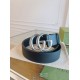 Gucci GG Marmont Wide Belt Black Silver