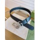 Gucci GG Marmont Wide Belt Black Silver