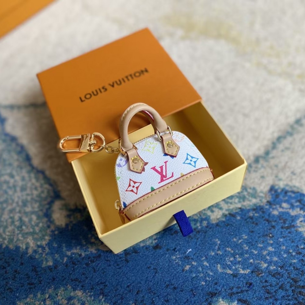 LOUIS VUITTON LV x TM Monogram Multicolor Micro Alma Bag Charm White