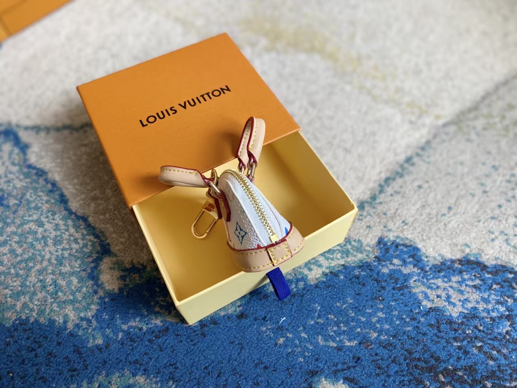 LOUIS VUITTON LV x TM Monogram Multicolor Micro Alma Bag Charm White