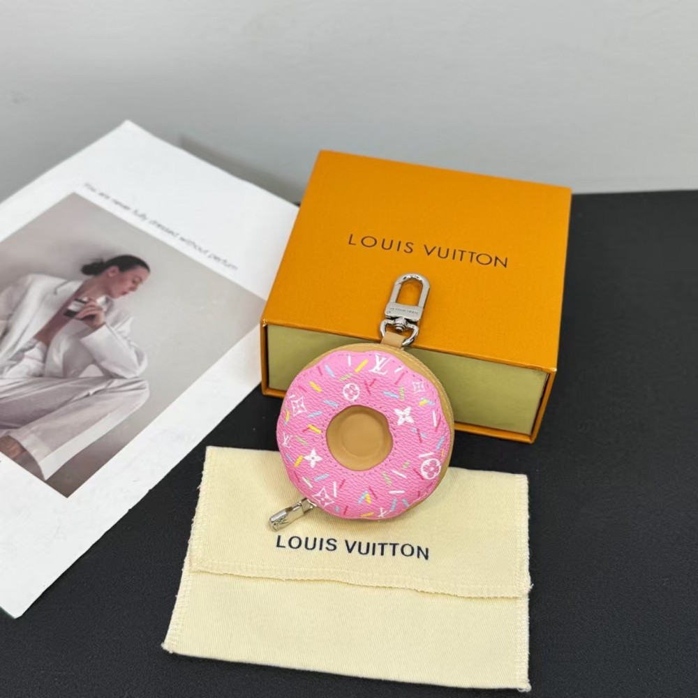Louis Vuitton Pink Donut Sprinkles Bag Charm Mono-gram Zipper Pouch
