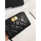 Chanel Card Holder Grained Gold Black Shiny Calfskin Chanel Card Holder Grained Gold Black Shiny Calfskin