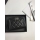 Chanel Card Holder Grained Gold Black Shiny Calfskin Chanel Card Holder Grained Gold Black Shiny Calfskin