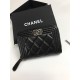 Chanel Card Holder Grained Gold Black Shiny Calfskin Chanel Card Holder Grained Gold Black Shiny Calfskin