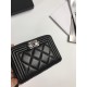 Chanel Card Holder Grained Gold Black Shiny Calfskin Chanel Card Holder Grained Gold Black Shiny Calfskin