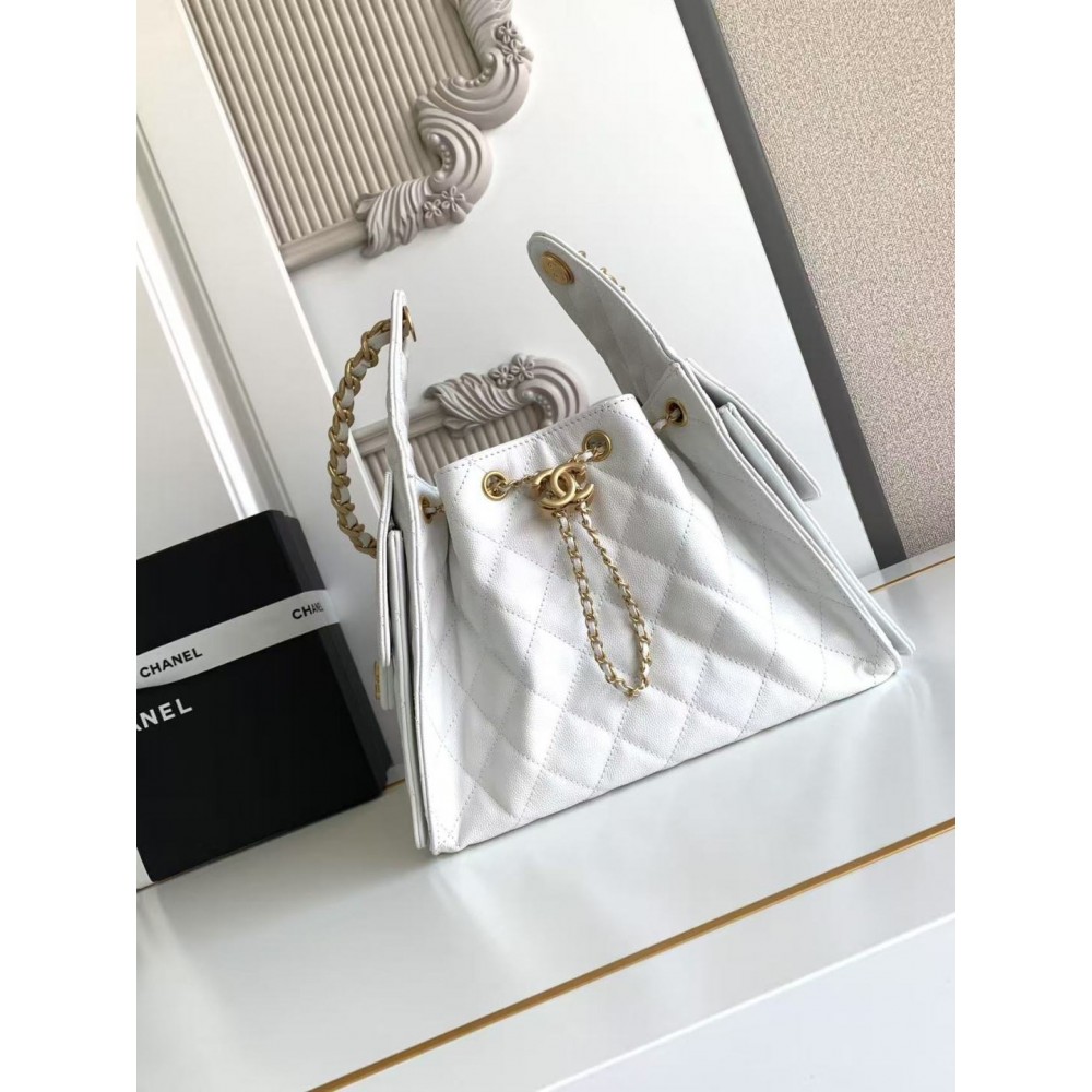 Chanel Spring 25C Hobo Small Handbag White