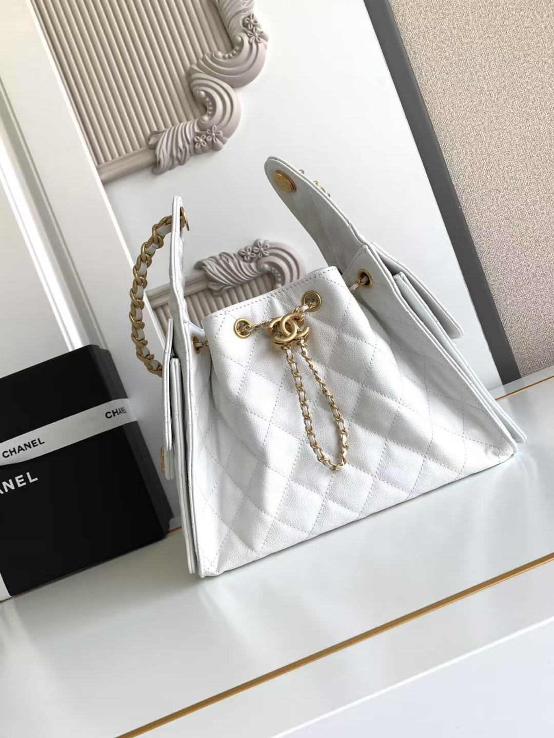 Chanel Spring 25C Hobo Small Handbag White Chanel Spring 25C Hobo Small Handbag White