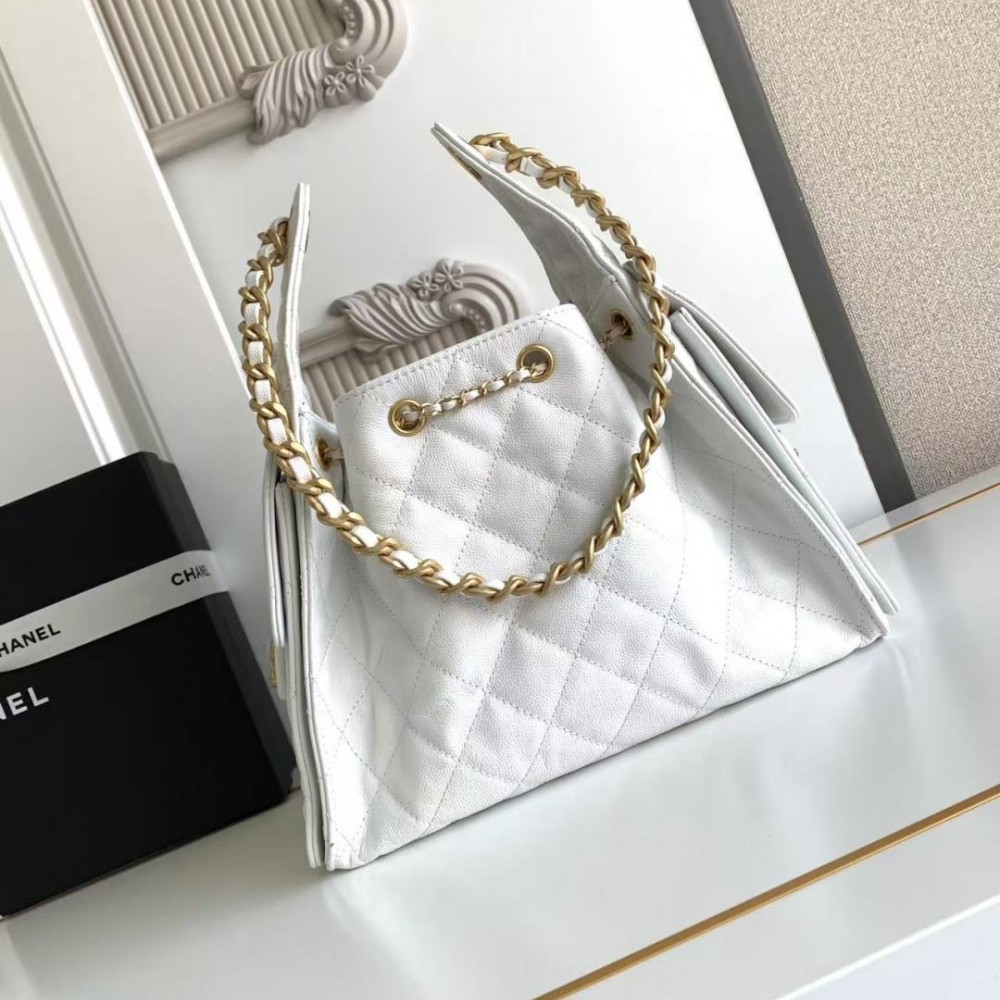 Chanel Spring 25C Hobo Small Handbag White