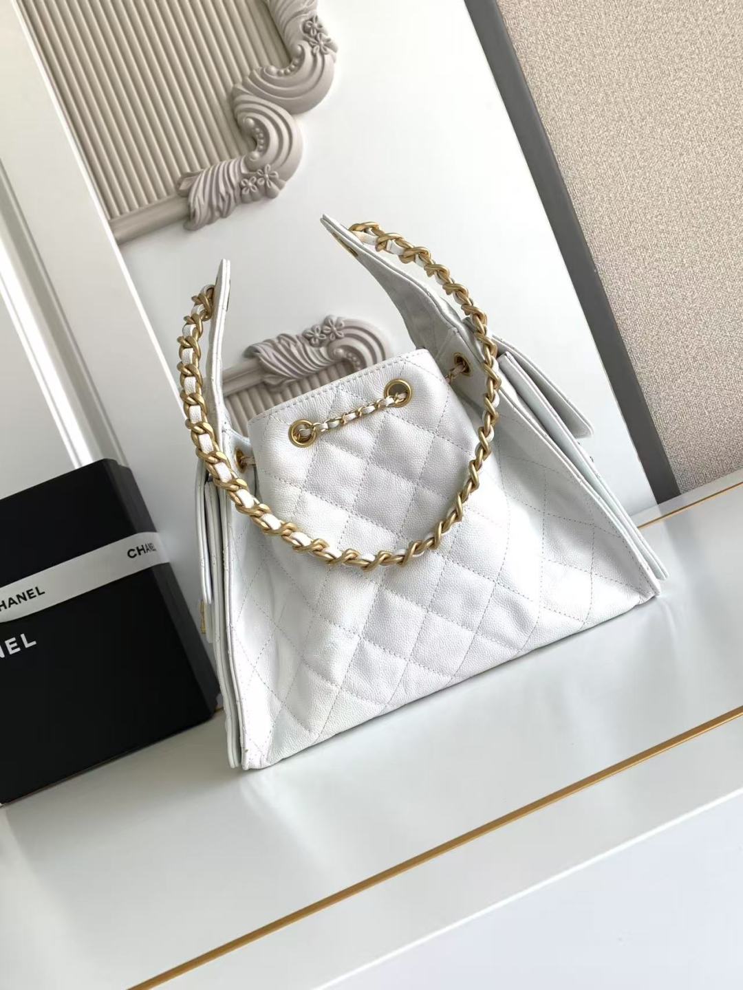 Chanel Spring 25C Hobo Small Handbag White Chanel Spring 25C Hobo Small Handbag White