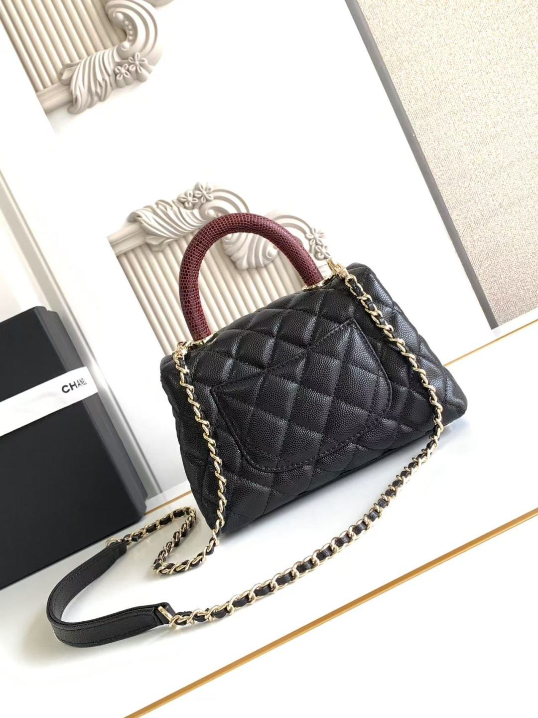 Chanel Black Quilted Caviar Coco Handle Bag Mini Chanel Black Quilted Caviar Coco Handle Bag Mini