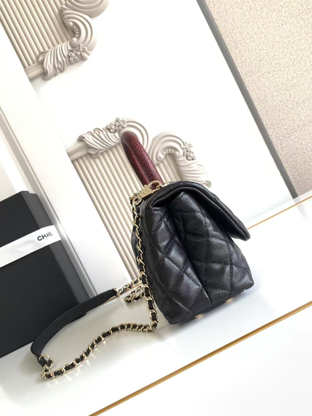 Chanel Black Quilted Caviar Coco Handle Bag Mini Chanel Black Quilted Caviar Coco Handle Bag Mini