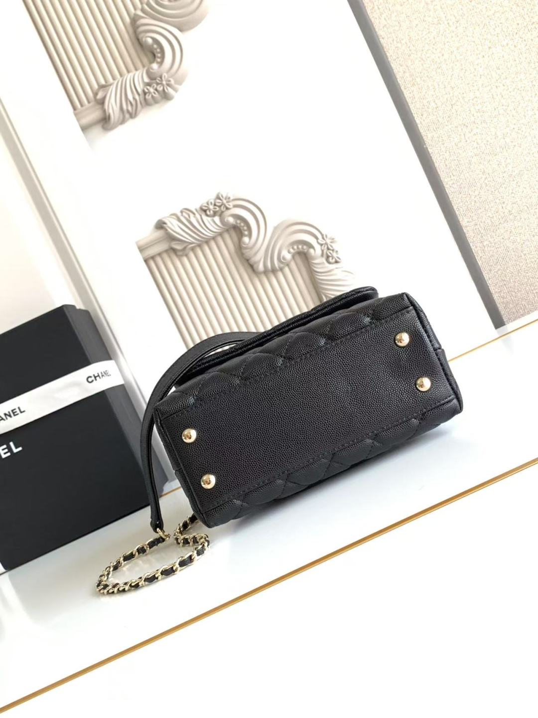 Chanel Black Quilted Caviar Coco Handle Bag Mini Chanel Black Quilted Caviar Coco Handle Bag Mini