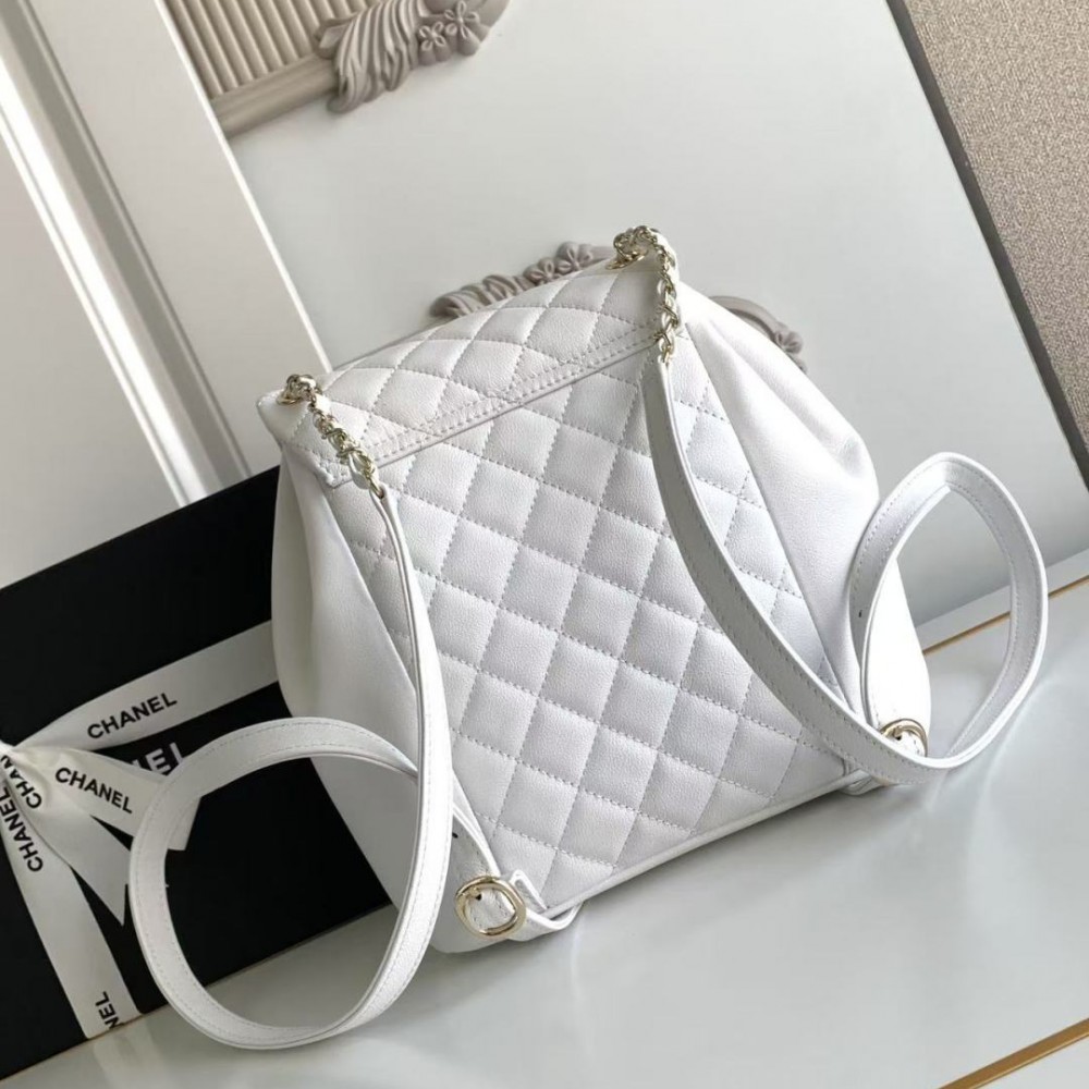 CHANEL Duma Pockets Quilted Caviar Leather Drawstring Backpack