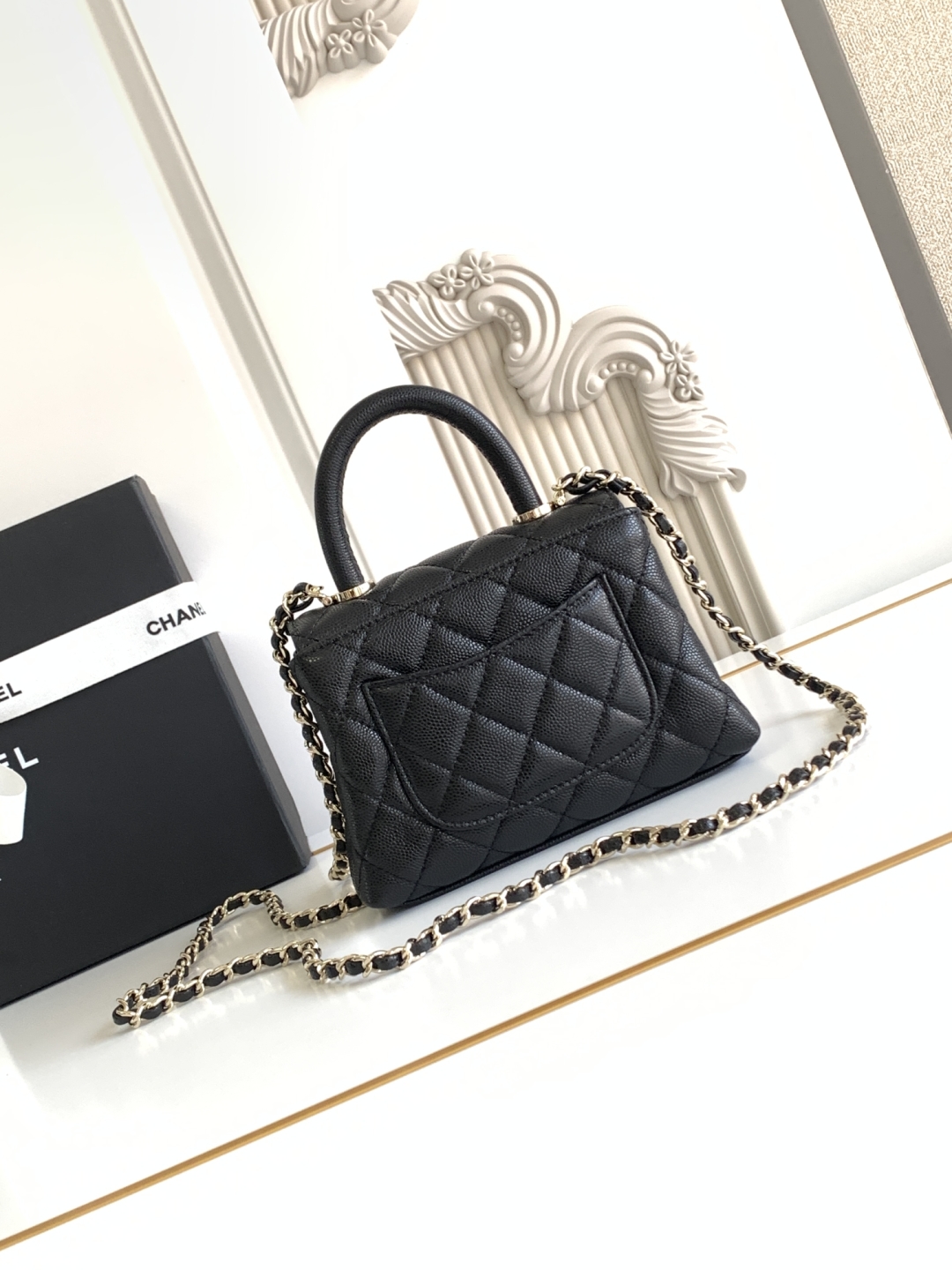 Chanel Black Quilted Caviar Coco HandleBag Mini Chanel Black Quilted Caviar Coco HandleBag Mini