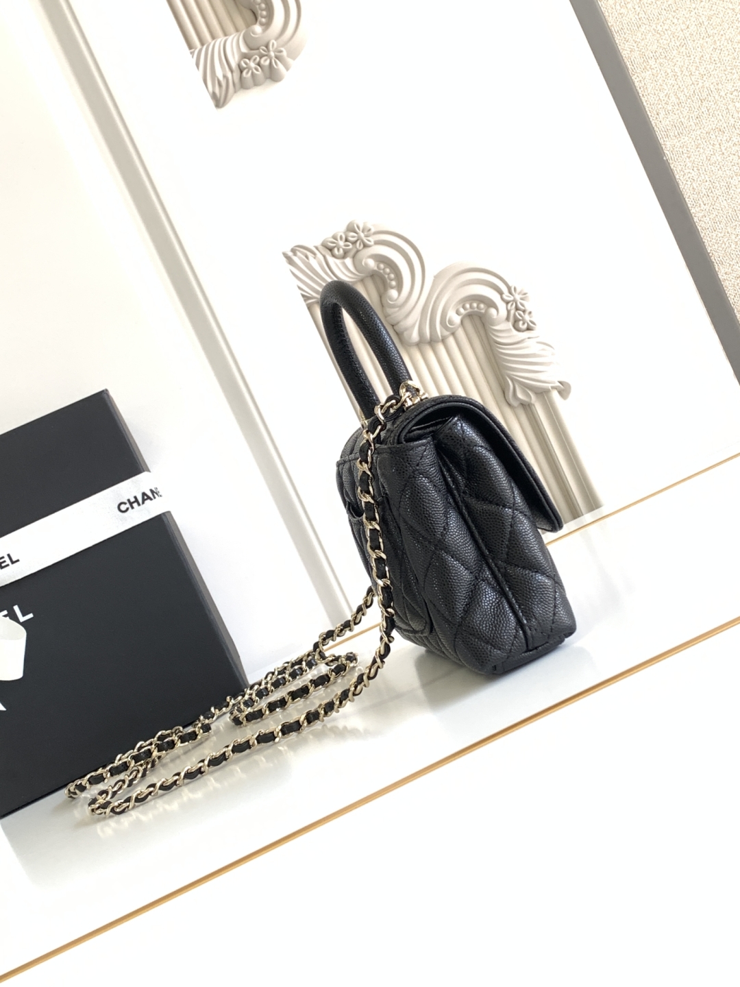 Chanel Black Quilted Caviar Coco HandleBag Mini Chanel Black Quilted Caviar Coco HandleBag Mini