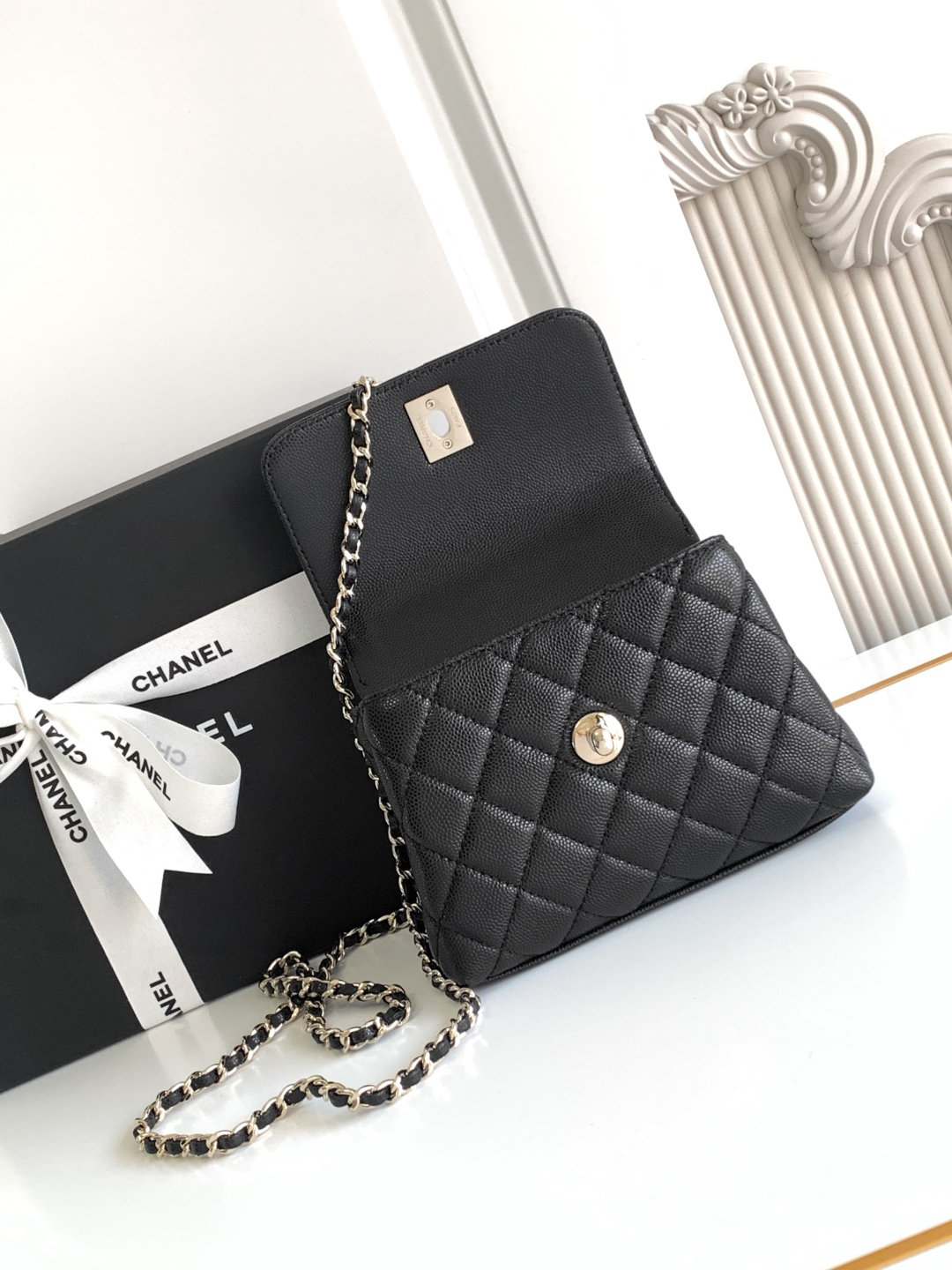 Chanel Black Quilted Caviar Coco HandleBag Mini Chanel Black Quilted Caviar Coco HandleBag Mini