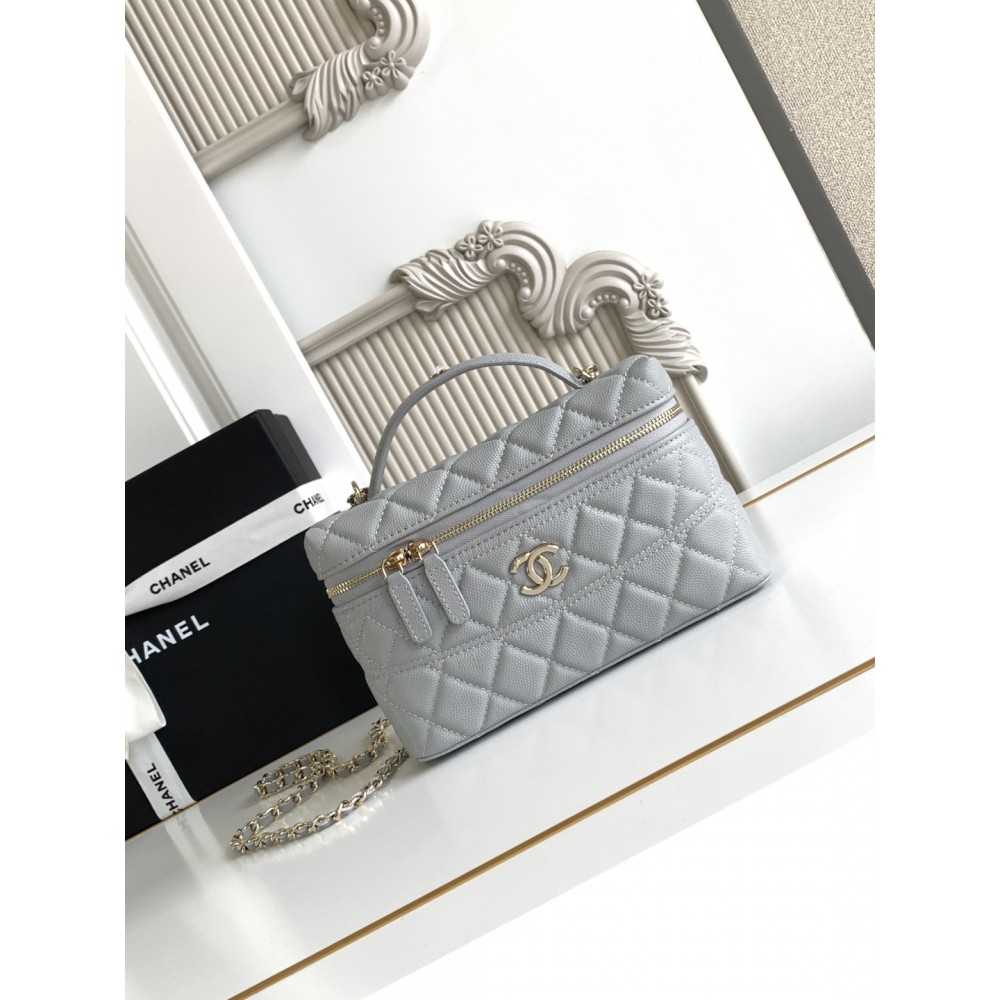 Chanel Vanity Case GreyLeather Handbag