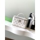 Chanel 25C Vanity Case White Leather Handbag Chanel 25C Vanity Case White Leather Handbag