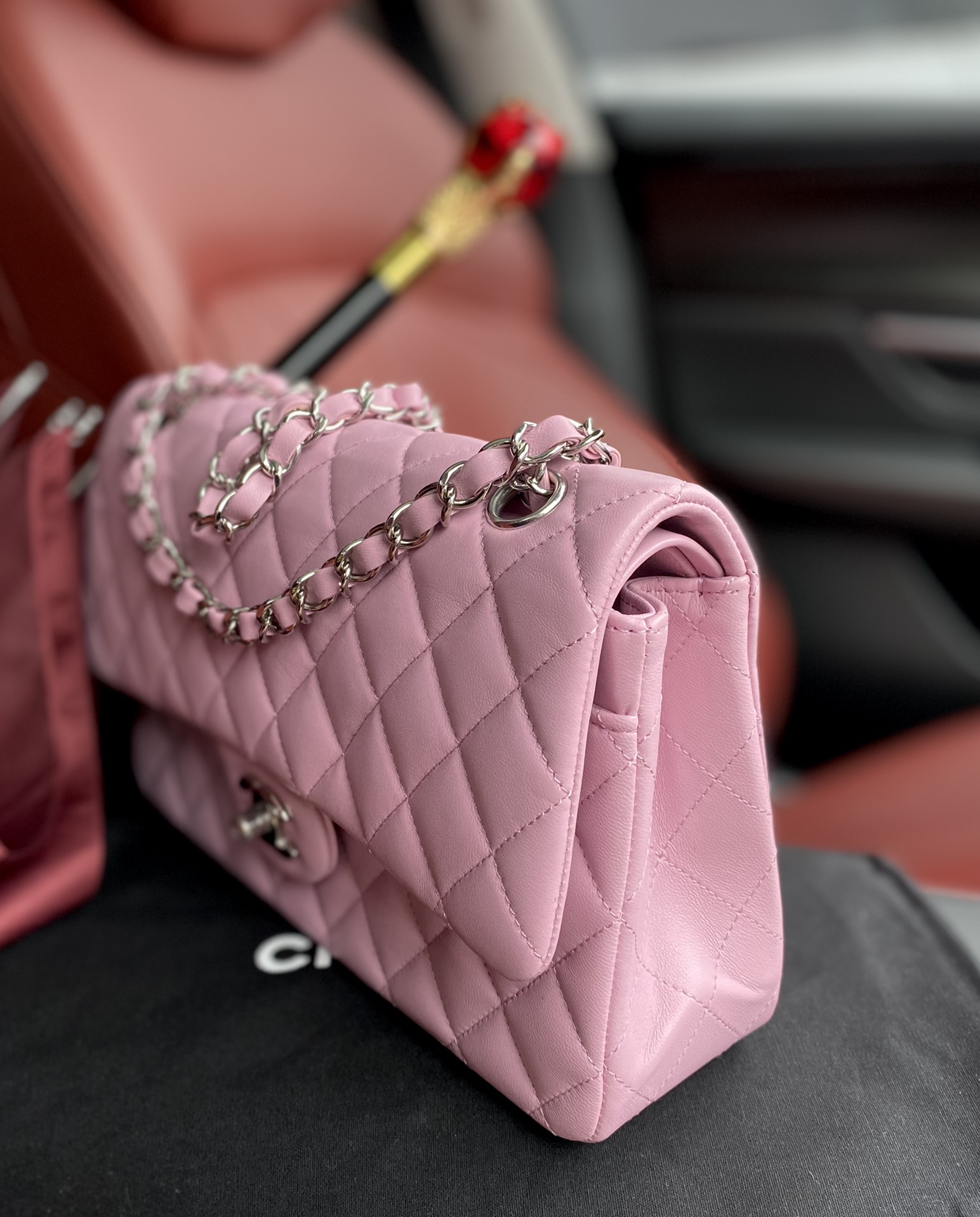 Chanel Classic Rectangular Flap Bag Light Pink Lambskin Light Gold Hardware Chanel Classic Rectangular Flap Bag Light Pink Lambskin Light Gold Hardware