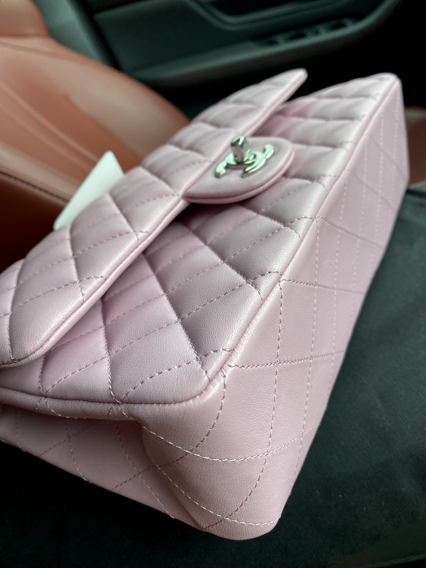Chanel Classic Rectangular Flap Bag Light Pink Lambskin Light Gold Hardware Chanel Classic Rectangular Flap Bag Light Pink Lambskin Light Gold Hardware