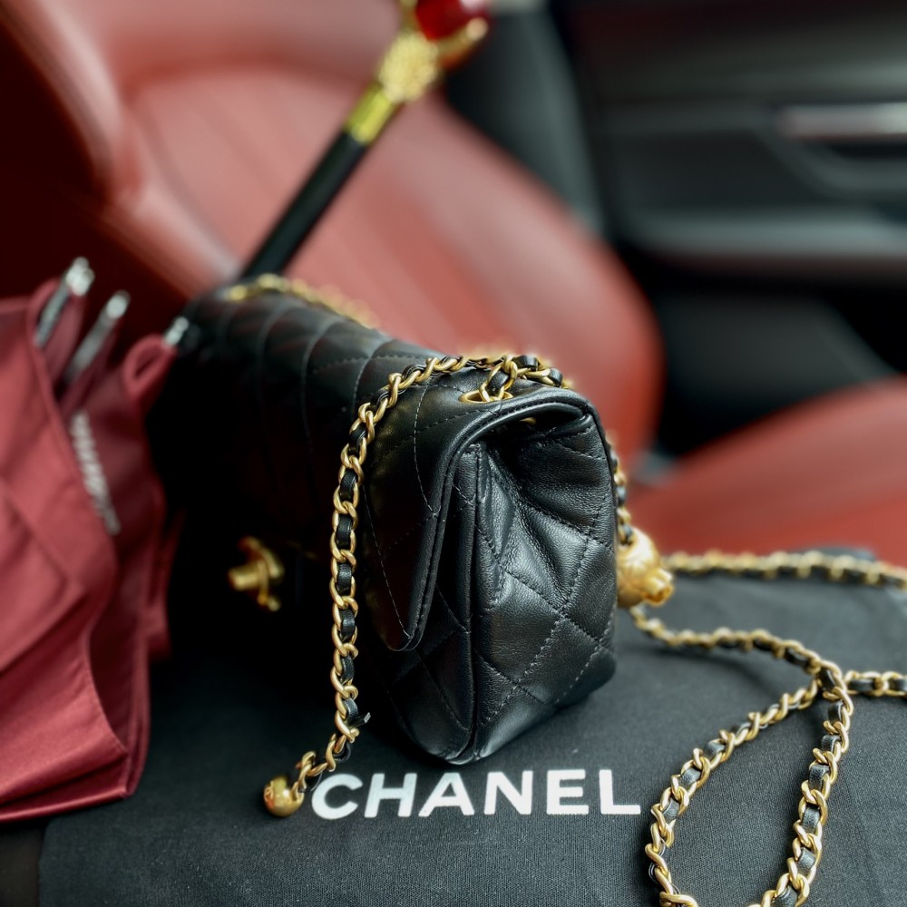 CHANEL CF Small Gold Ball Mini Flap Bag