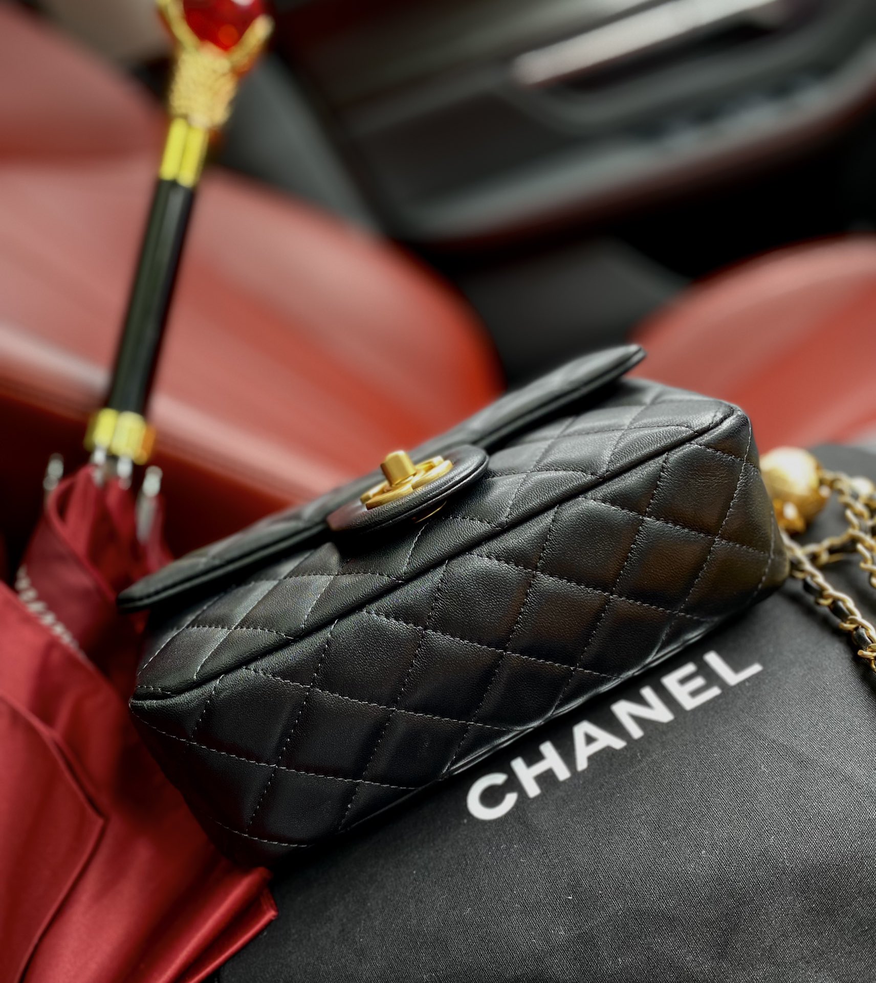 CHANEL CF Small Gold Ball Mini Flap Bag CHANEL CF Small Gold Ball Mini Flap Bag