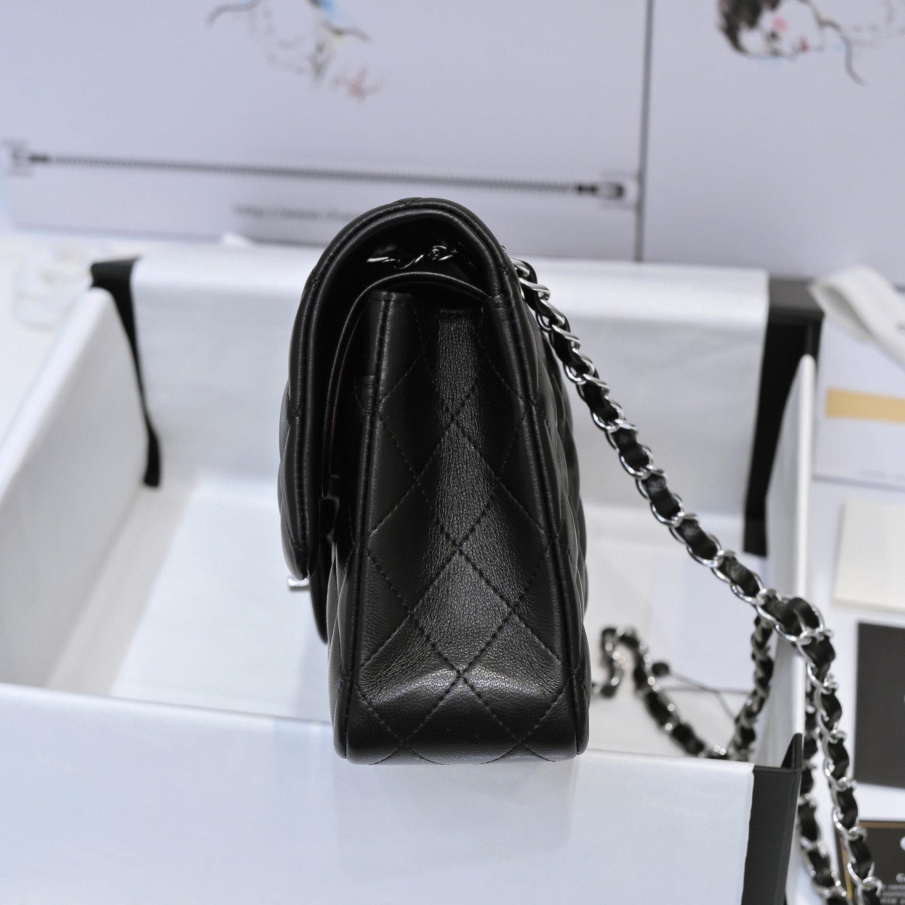 Black Quilted Caviar Medium Classic Double Flap Bag Silver/Gold Hardware, 2022 Black Quilted Caviar Medium Classic Double Flap Bag Silver/Gold Hardware, 2022