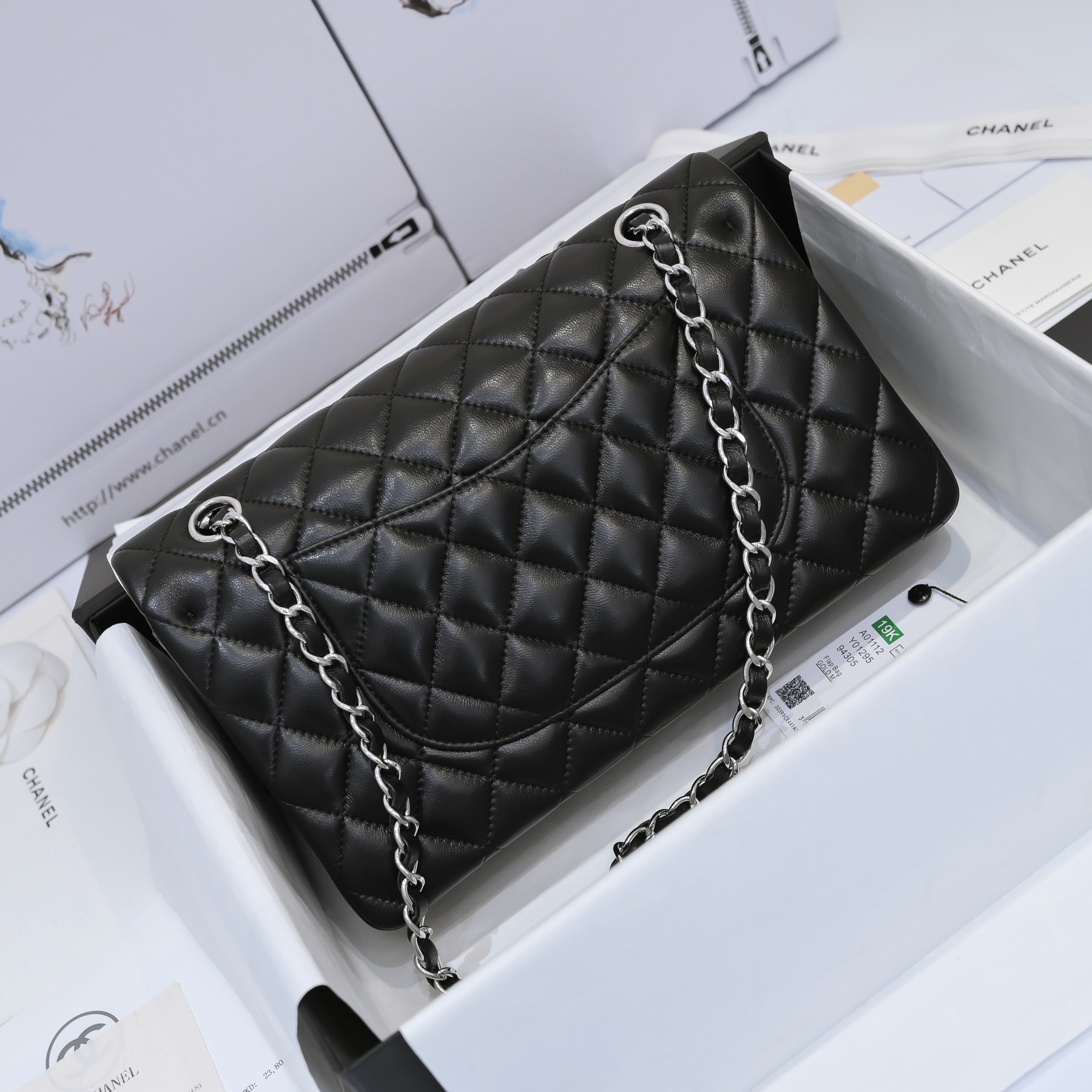 Black Quilted Caviar Medium Classic Double Flap Bag Silver/Gold Hardware, 2022 Black Quilted Caviar Medium Classic Double Flap Bag Silver/Gold Hardware, 2022
