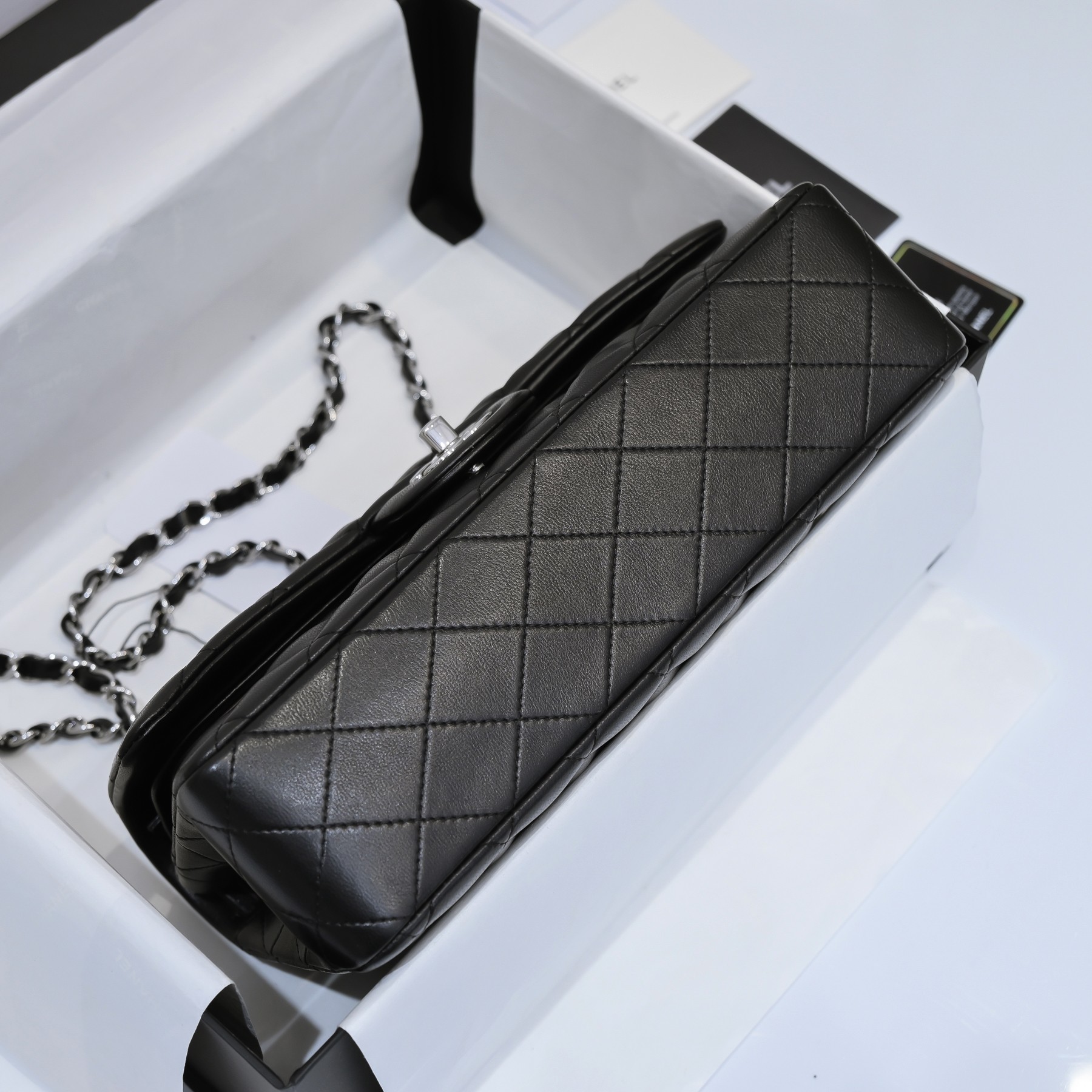Black Quilted Caviar Medium Classic Double Flap Bag Silver/Gold Hardware, 2022 Black Quilted Caviar Medium Classic Double Flap Bag Silver/Gold Hardware, 2022