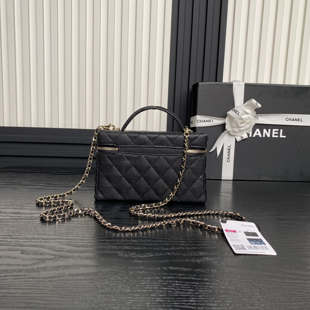 Chanel 25C Vanity Bag with Chain – Black Caviar Leather Chanel 25C Vanity Bag with Chain – Black Caviar Leather