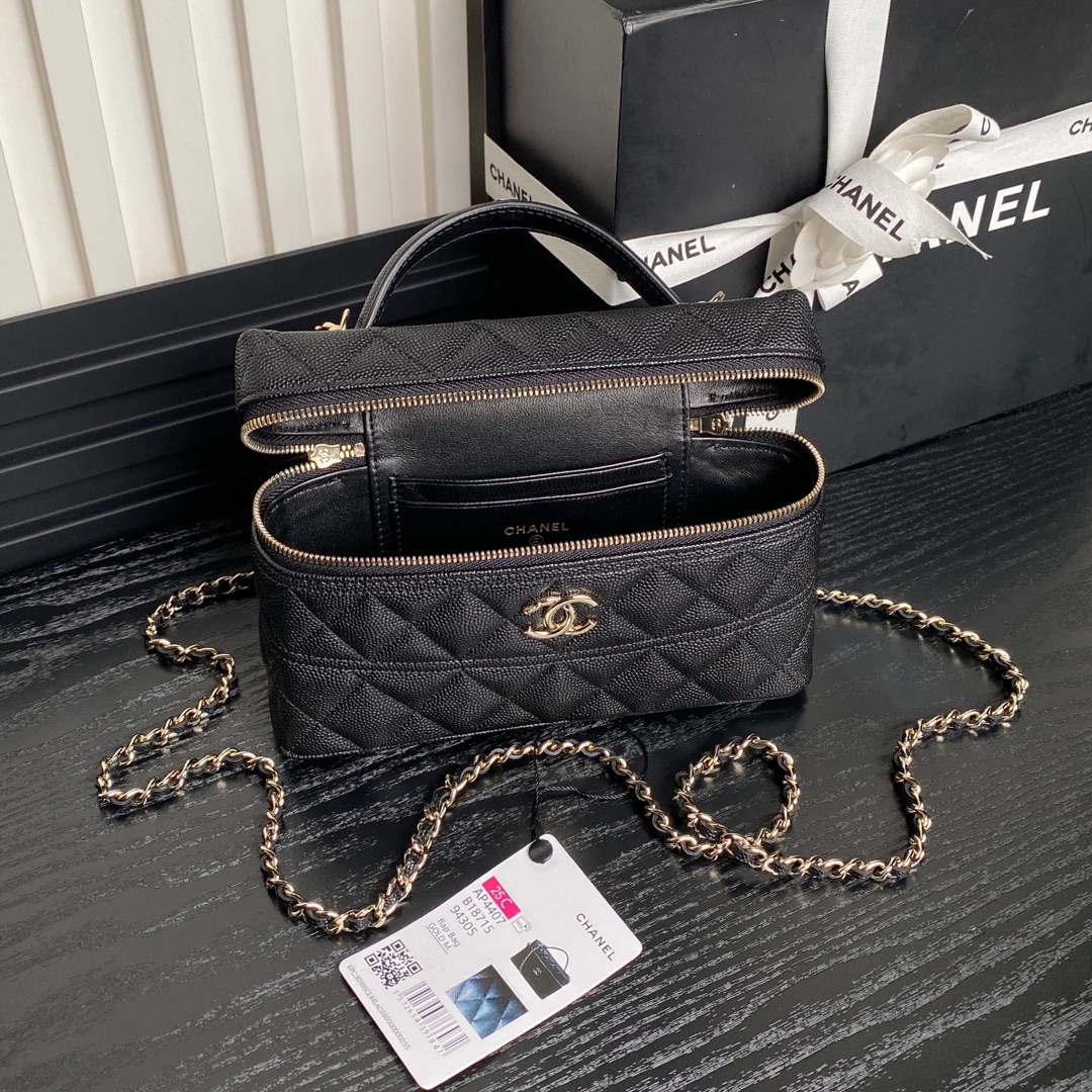Chanel 25C Vanity Bag with Chain – Black Caviar Leather Chanel 25C Vanity Bag with Chain – Black Caviar Leather