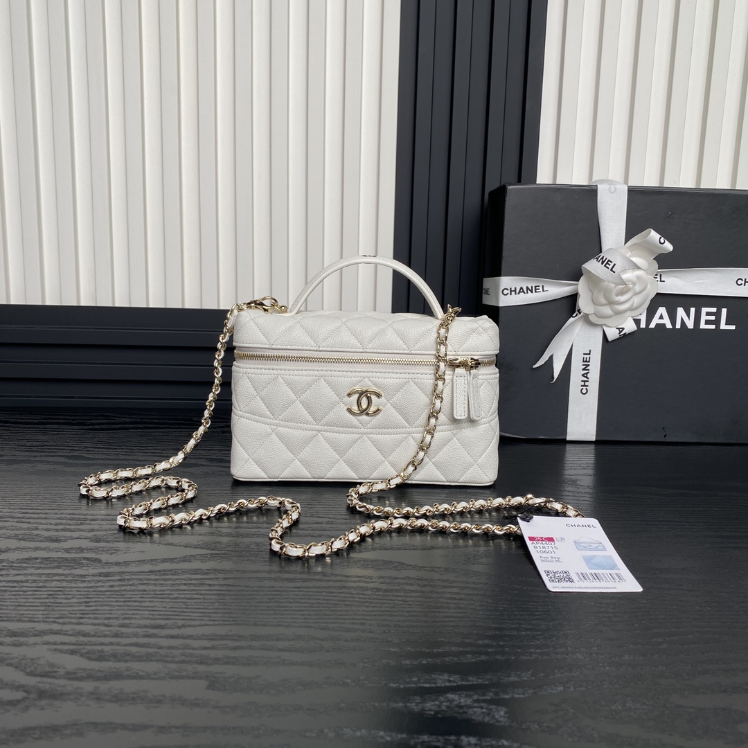 Chanel 25C Vanity Bag with Chain – Black Caviar Leather Chanel 25C Vanity Bag with Chain – Black Caviar Leather