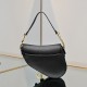 Dior Saddle Bag with Strap Black Grained Calfskin Dior Saddle Bag with Strap Black Grained Calfskin
