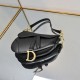 Dior Saddle Bag with Strap Black Grained Calfskin 
