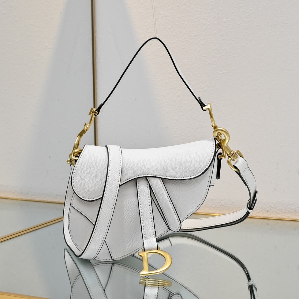 Dior Saddle Bag with Strap Latte Grained Calfskin