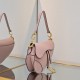 Dior Saddle Bag with Strap Powder Pink Grained Calfskin Dior Saddle Bag with Strap Powder Pink Grained Calfskin