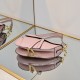 Dior Saddle Bag with Strap Powder Pink Grained Calfskin