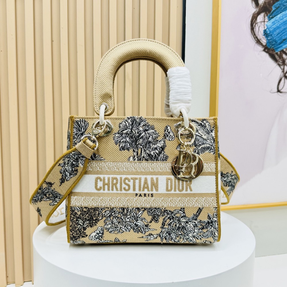 DlOR - Dioriviera Smal!Lady D-Lite Bag Toile De Jouy Palms Embroidery- Women