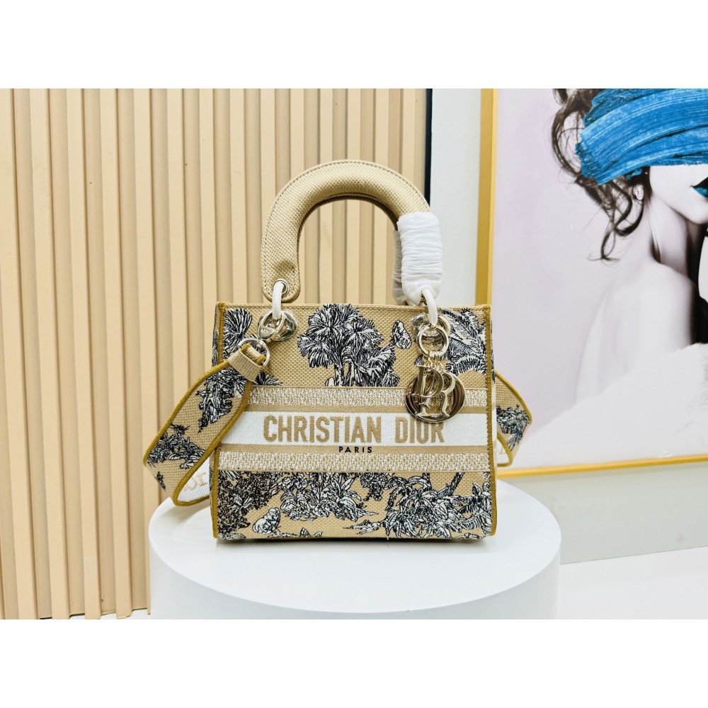 DlOR - Dioriviera Smal!Lady D-Lite Bag Toile De Jouy Palms Embroidery- Women
