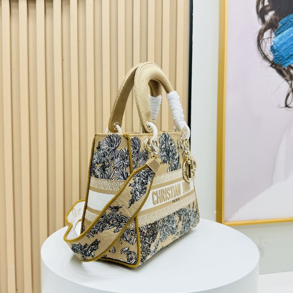 DlOR - Dioriviera Smal!Lady D-Lite Bag Toile De Jouy Palms Embroidery- Women
