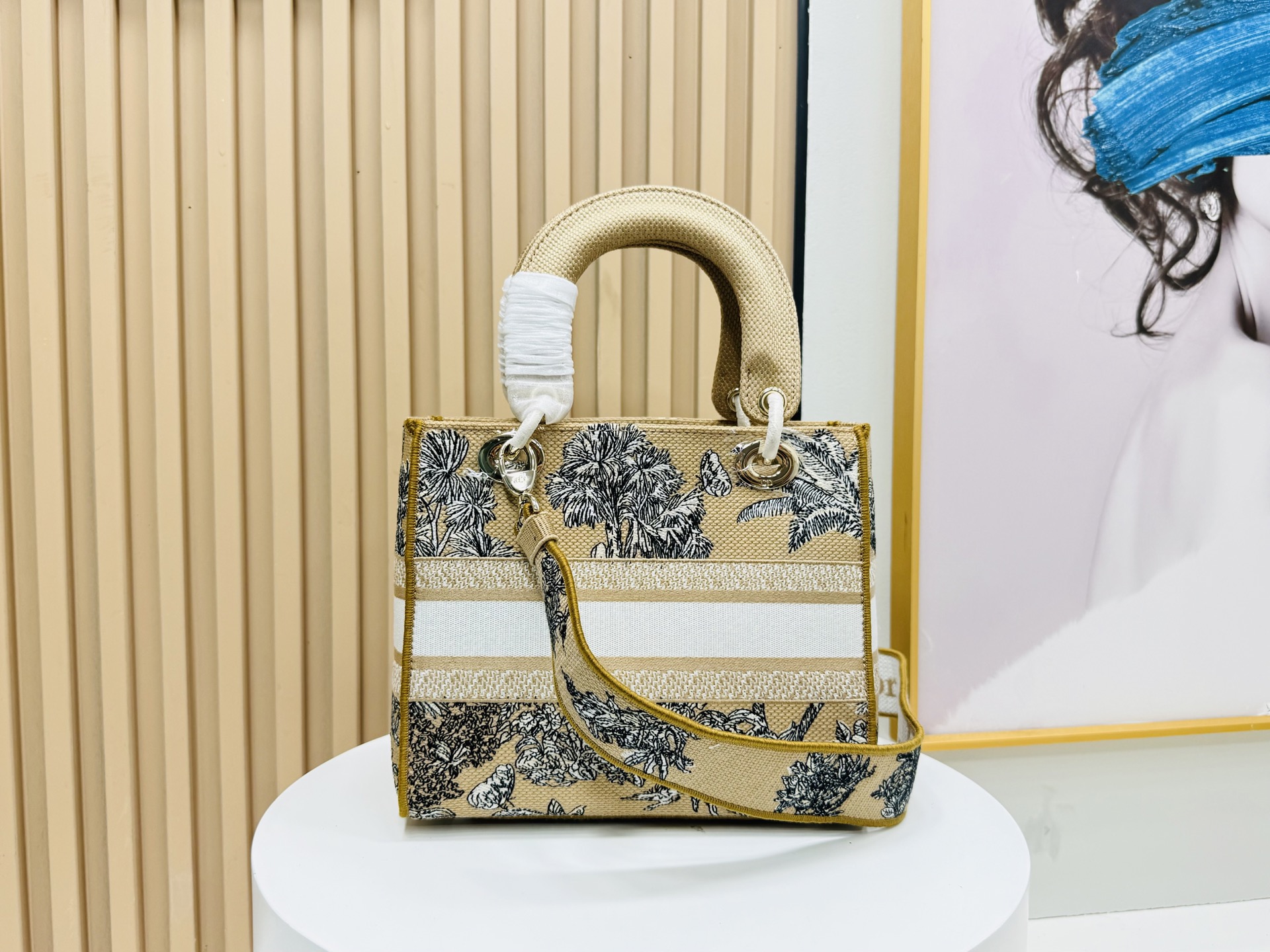 DlOR - Dioriviera Smal!Lady D-Lite Bag Toile De Jouy Palms Embroidery- Women DlOR - Dioriviera Smal!Lady D-Lite Bag Toile De Jouy Palms Embroidery- Women