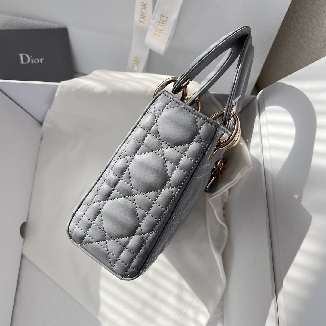 Mini Lady Dior Bag Opaline Gray Pearlescent Cannage Lambskin Mini Lady Dior Bag Opaline Gray Pearlescent Cannage Lambskin