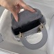 Mini Lady Dior Bag Opaline Gray Pearlescent Cannage Lambskin