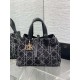 Dior Toujours Bag Black Tweed with White Cannage Motif Dior Toujours Bag Black Tweed with White Cannage Motif