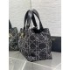 Dior Toujours Bag Black Tweed with White Cannage Motif Dior Toujours Bag Black Tweed with White Cannage Motif