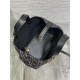 Dior Toujours Bag Black Tweed with White Cannage Motif Dior Toujours Bag Black Tweed with White Cannage Motif
