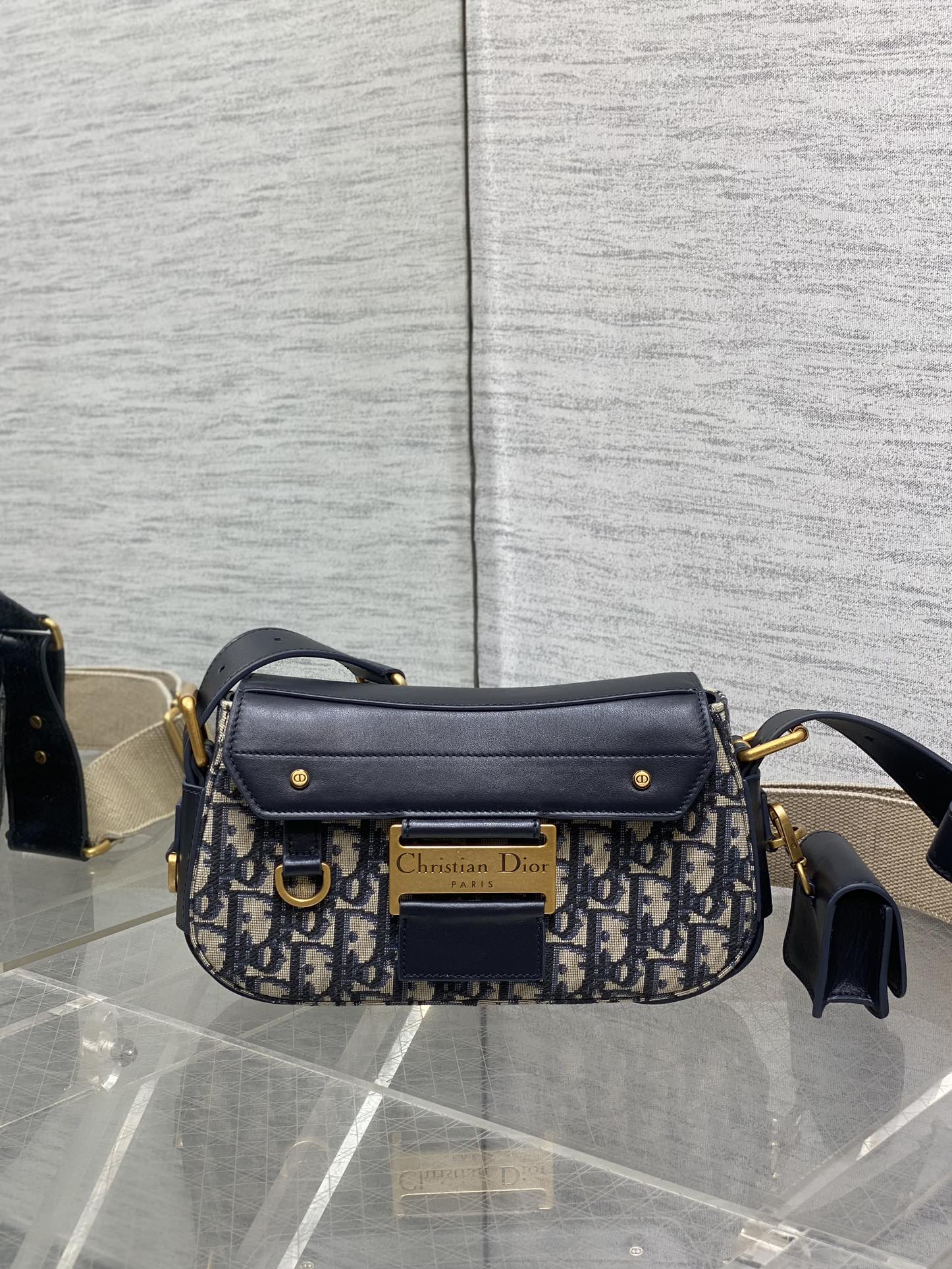 DIOR Small Streetchic Bag Blue Dior Oblique Jacquard And Smooth Calfskin DIOR Small Streetchic Bag Blue Dior Oblique Jacquard And Smooth Calfskin