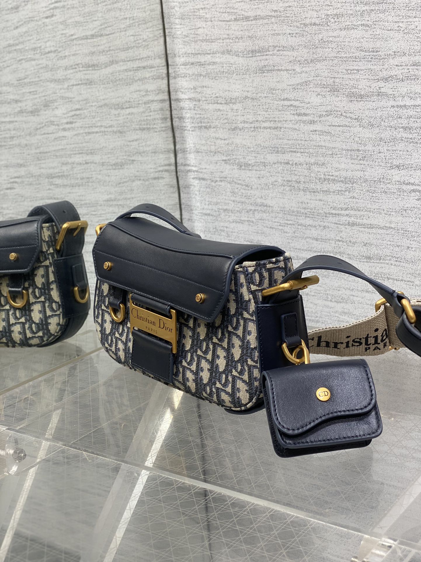 DIOR Small Streetchic Bag Blue Dior Oblique Jacquard And Smooth Calfskin DIOR Small Streetchic Bag Blue Dior Oblique Jacquard And Smooth Calfskin